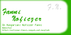 fanni noficzer business card